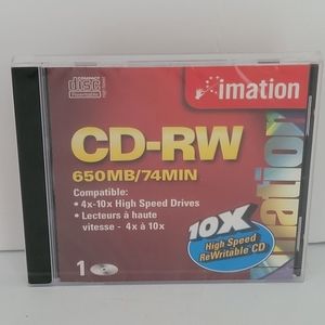 New Sealed IMATION CD-RW 4x-10x Compatible 650MB/74 Min High Speed Rewritable CD